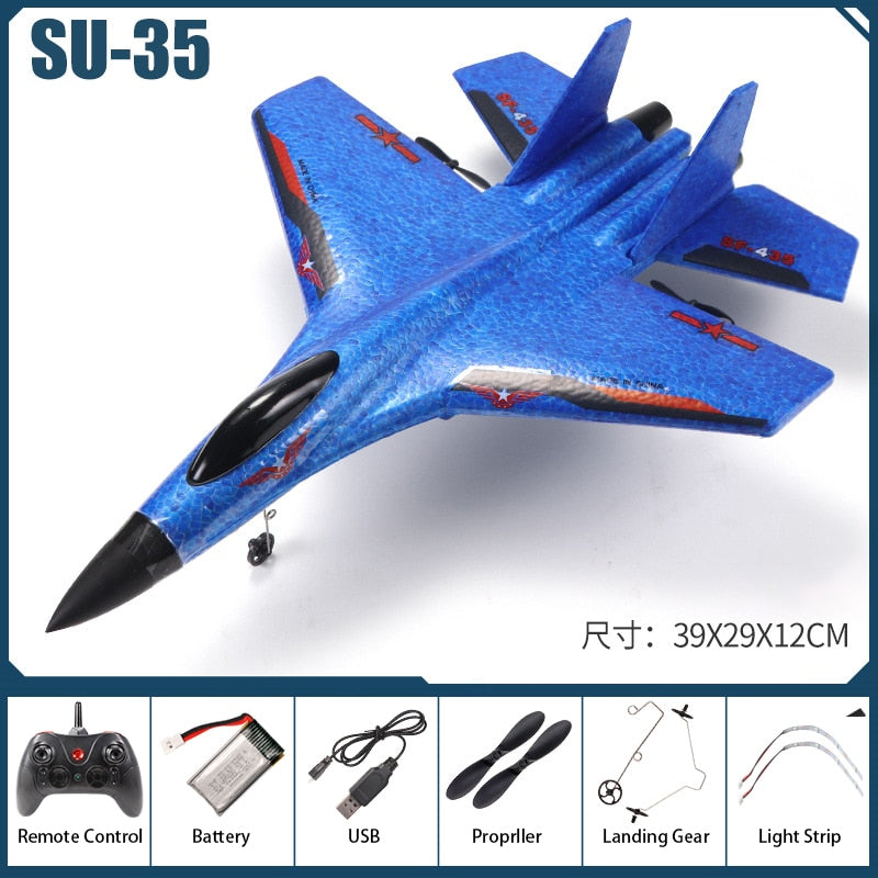 RC Foam Aircraft SU-35 Plane 2.4G Radio Control Glider Remote Control Fighter Plane Glider Airplane Foam Boys Toys for Children