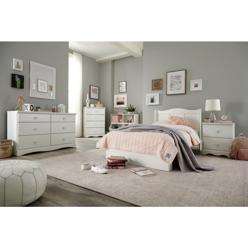 Storybook 6-Drawer Dresser, Soft White Finish, Dressing Table , Vanity Table with Drawers , Furniture