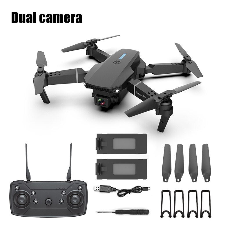 E88 RC Drone Quadcopter  With Wide Angle  Foldable Quadcopter Camera Height Hold Avoidance Quadcopter Drones Kid Gift Toys