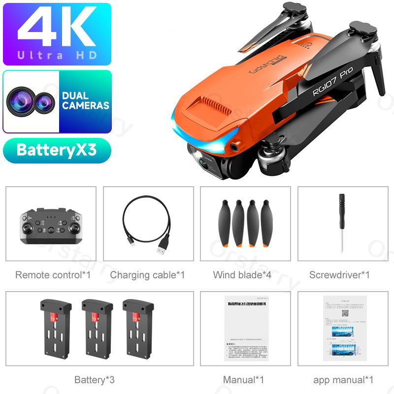 NEW RG107 Pro Drone 4K Three-sided Obstacle avoidance Professional Dual HD Camera FPV Aerial Photography Foldable Quadcopter