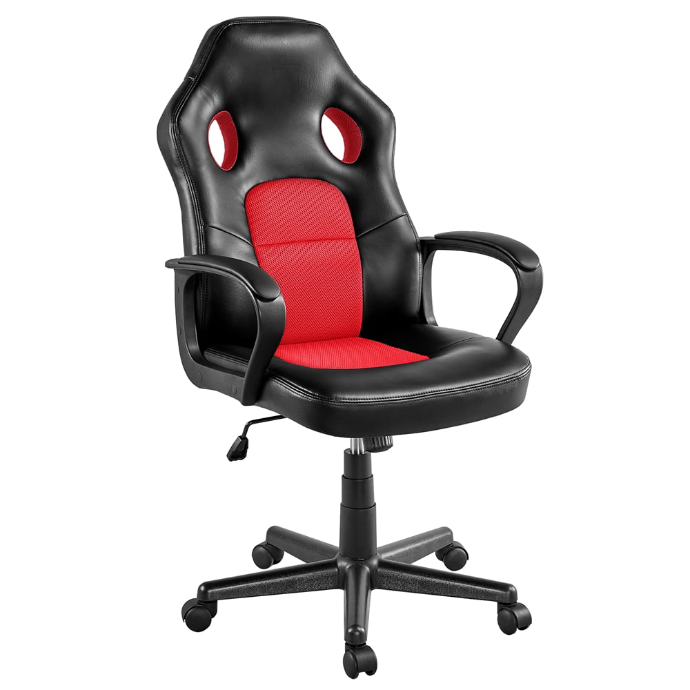 Adjustable Swivel Artificial Leather Gaming Chair, Blue  Computer Chair