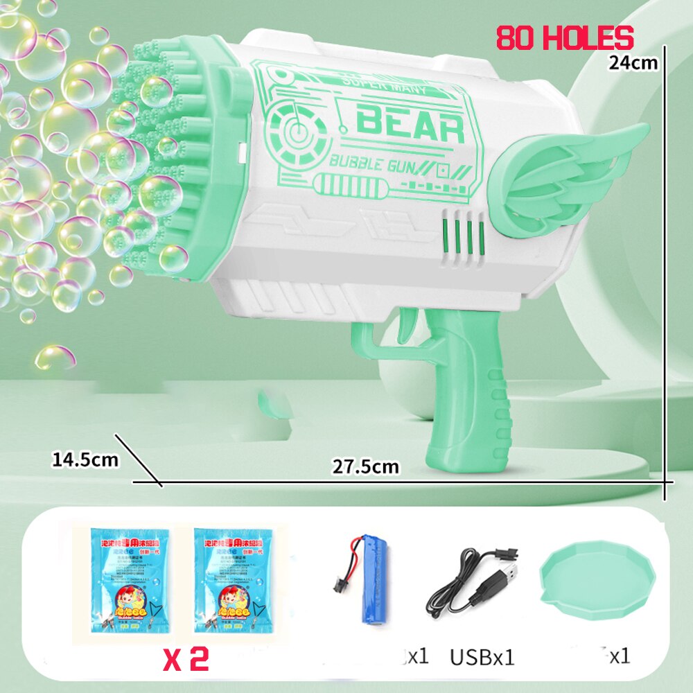 Bubble Guns LED Light Electric Automatic Magic Soap Rocket Bubbles Machine Children Outdoor Toys Wedding Party Kids Pompero Toy