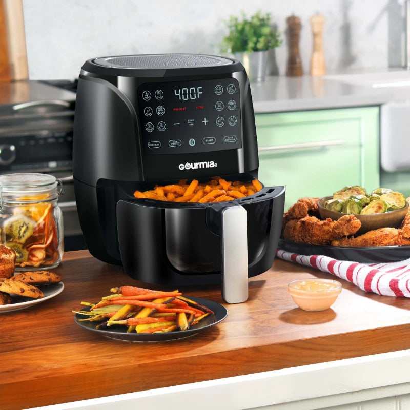 Gourmia 4 Qt Digital Air Fryer with Guided Cooking, Black GAF486