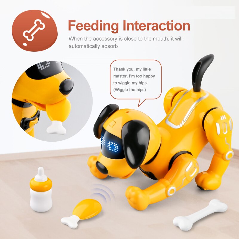 Funny RC Robot Electronic Dog Stunt Dog Voice Command Programmable Touch-sense Music Song Robot Dog for Children&#39;s Toys Gift