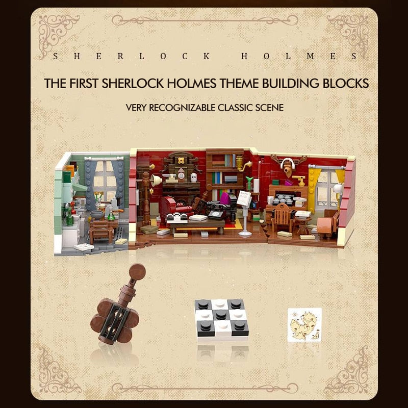 Mini Architectural Model Holmes Apartment 221B Baker Street Modular Buildings Block Micro Brick Compatible with Lego Toys Set