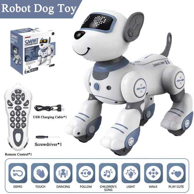 Robot Dog Remote Control Magic Pet Dog Toy Intelligent Touch Remote Control Stunt Walking Dancing Electric Pet Dog