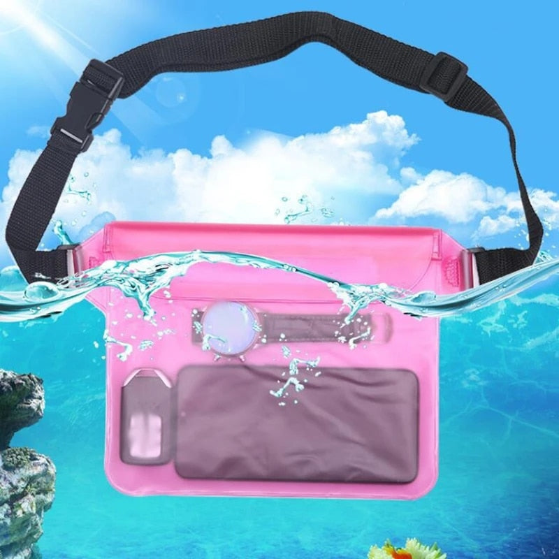 3-layer Waterproof Sealing Rafting Diving Swimming Waist Bag Ski Veneer Underwater Drying Shoulder Bag Waist Bag Gym Bag