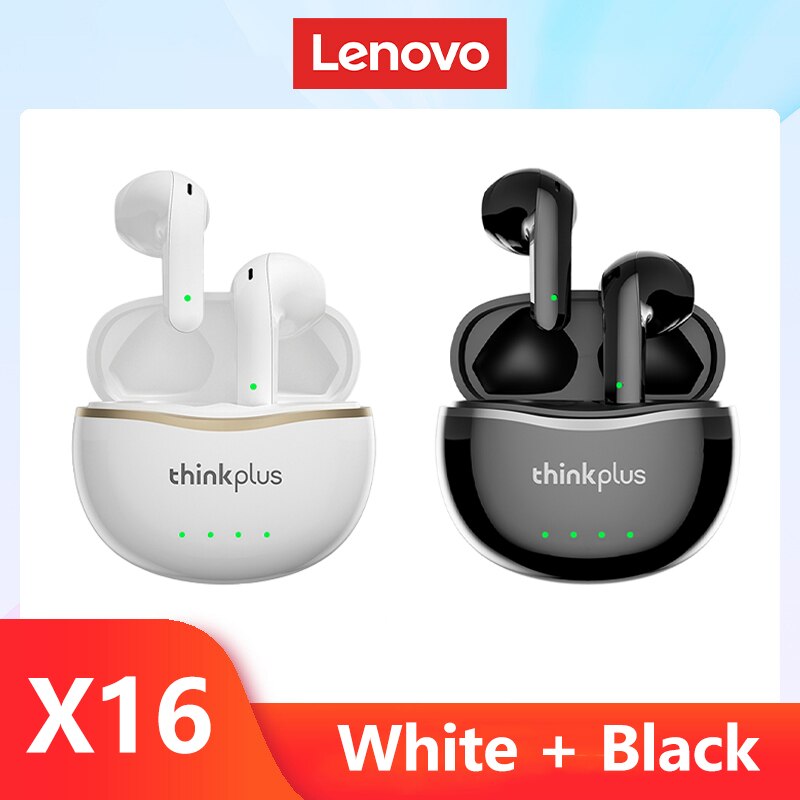 Lenovo X16 Earphones Bluetooth 5.2 TWS Wireless Earbuds Stereo Sports Headphones Dual HD Microphone Gaming Headset Music Earbuds