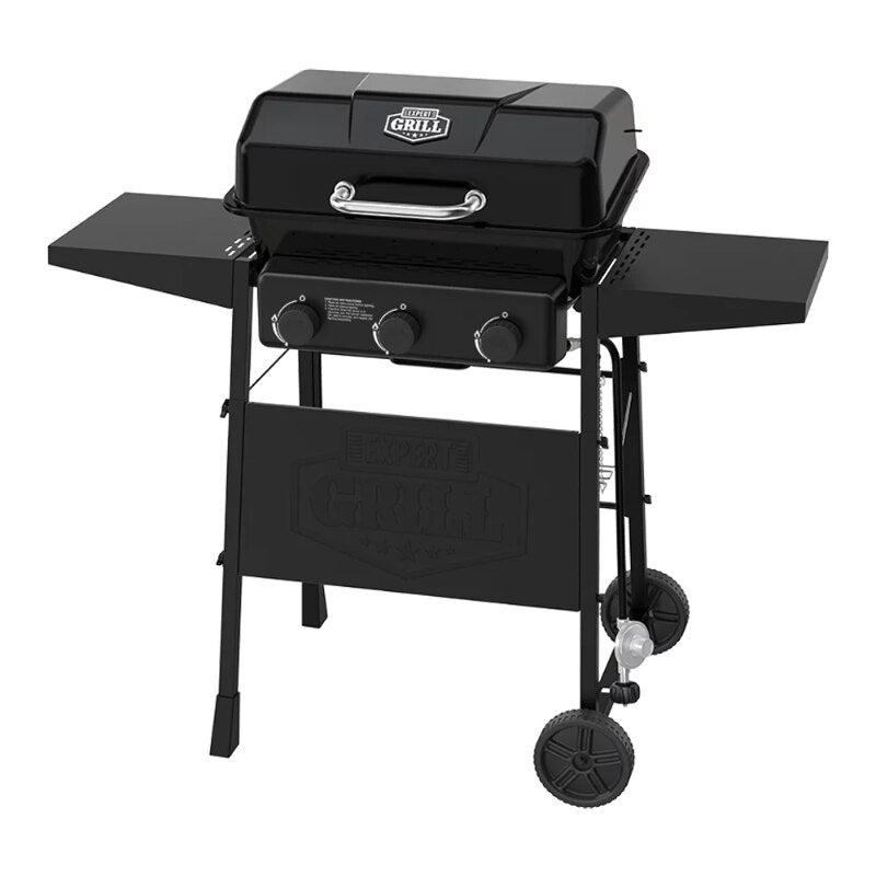 Expert Grill 3 Burner Propane Gas Grill, 27,000 BTU, 450 Sq. In. Total Cooking Area, Black