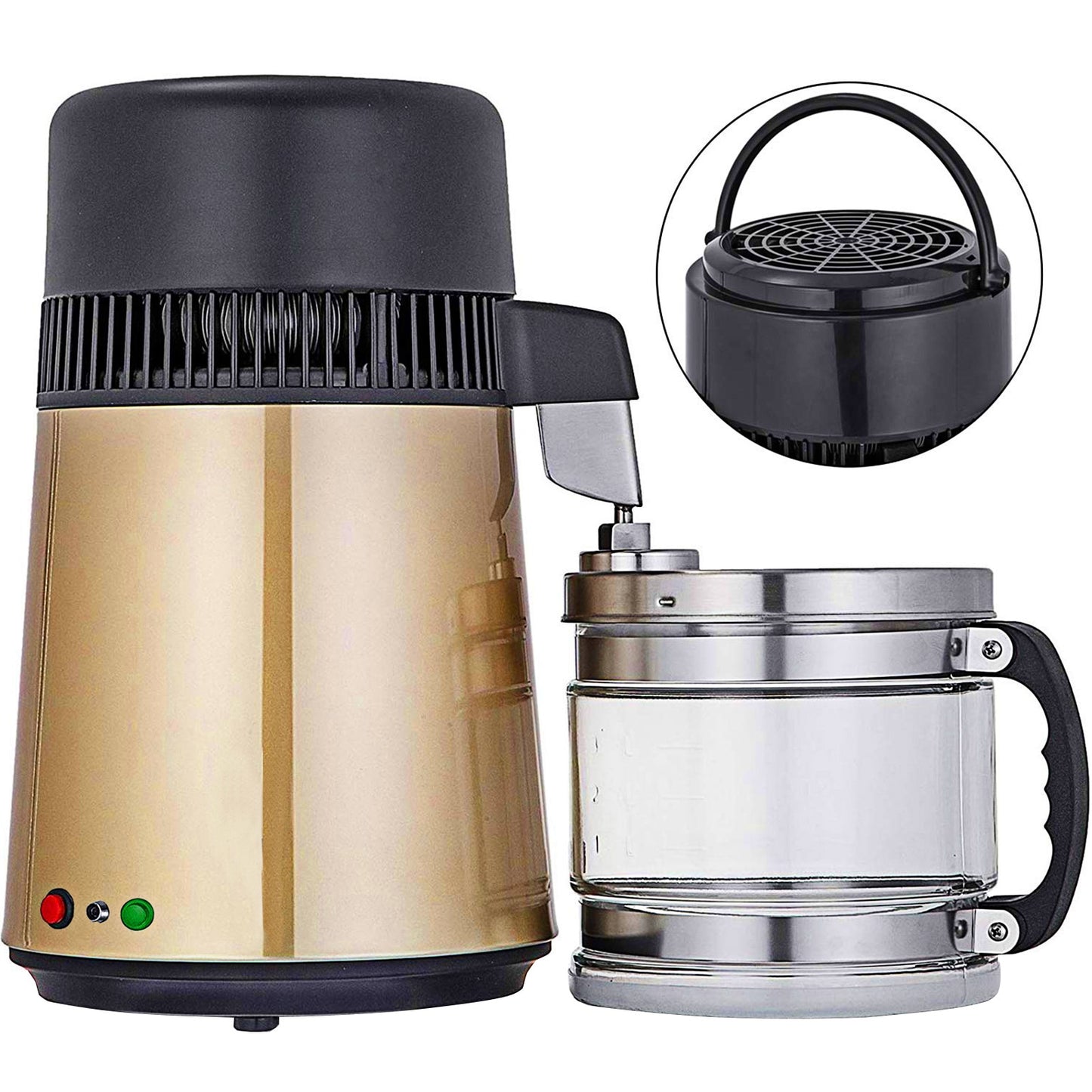 VEVOR 4L Water Distiller Purifier Filter for Drinking Water Bottle Electric Kettle Stainless Steel Cooler Office Home Appliances