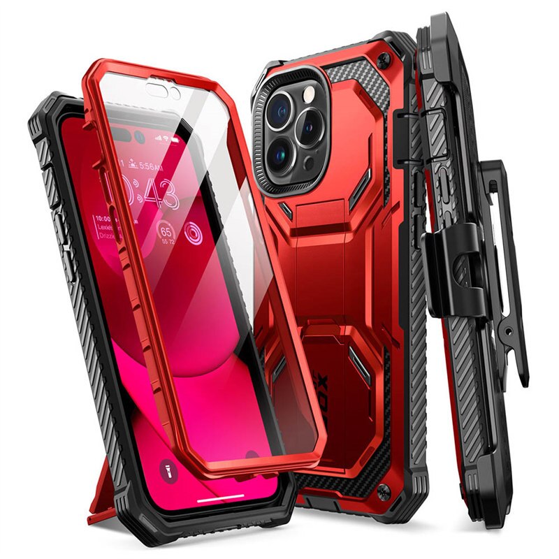 I-BLASON For iPhone 14 Pro Max Case 6.7" Armorbox Full-Body Dual Layer Rugged Holster Bumper Case with Built-in Screen Protector