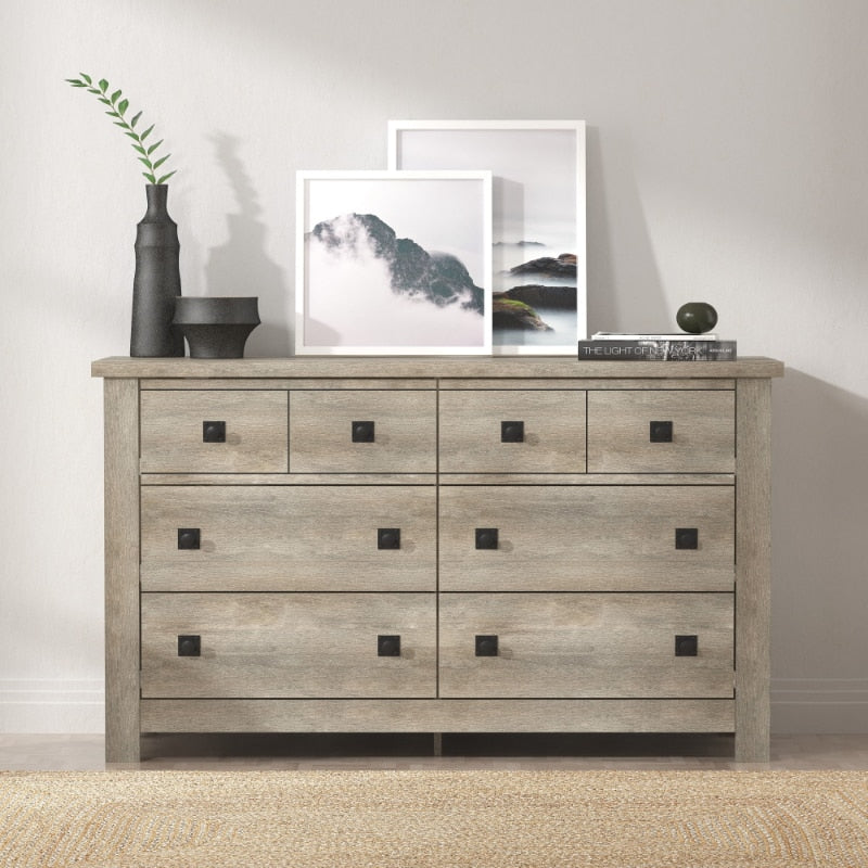 Addison Farmhouse 6 Drawer Dresser, Driftwood Gray makeup table  vanity desk  vanity table with drawers