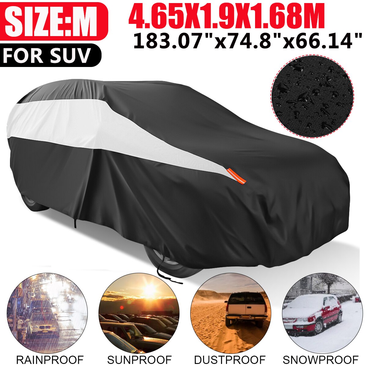 Universal Sedan Car Full Cover Outdoor Waterproof Snow-proof Dust-proof Anti-UV Protection Black Blue Full Cover 530/490cm 450cm