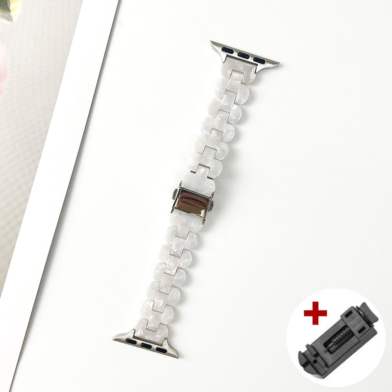 Transparent resin slim strap for iwatch Ultra 49mm 6 series 5 4 44 40mm for apple watch band 7 8 41 45mm 42 38mm lady bracelet