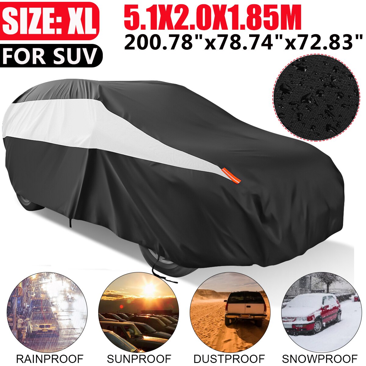 Universal Sedan Car Full Cover Outdoor Waterproof Snow-proof Dust-proof Anti-UV Protection Black Blue Full Cover 530/490cm 450cm