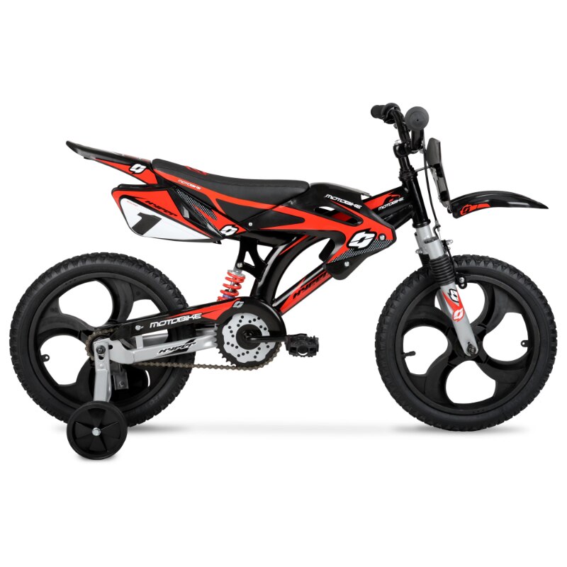 Hyper Bicycles 16in Kids Mag Wheels Motobike, Black/Red