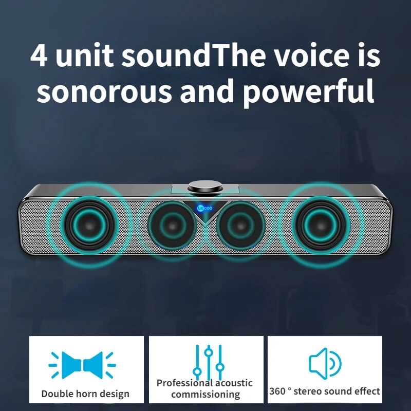 Lenovo Lecoo DS102 Bluetooth Speaker 360 ° Surrounding Stereo Soundbar Home Theater Sound  Subwoofer Sound Box