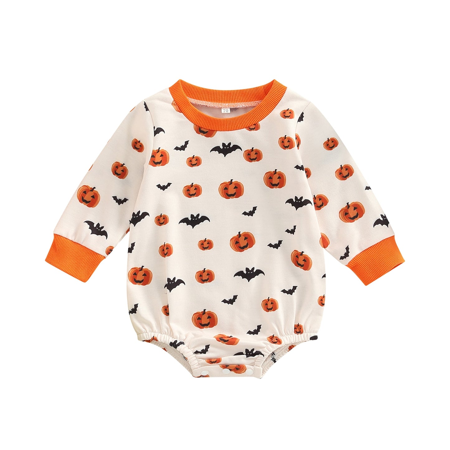 2022-07-22 Lioraitiin 0-24M Newborn Infant Baby Boy Girl Sweatshirt Jumpsuit Letter pumpkin Printed Long Sleeve Romper Outwear