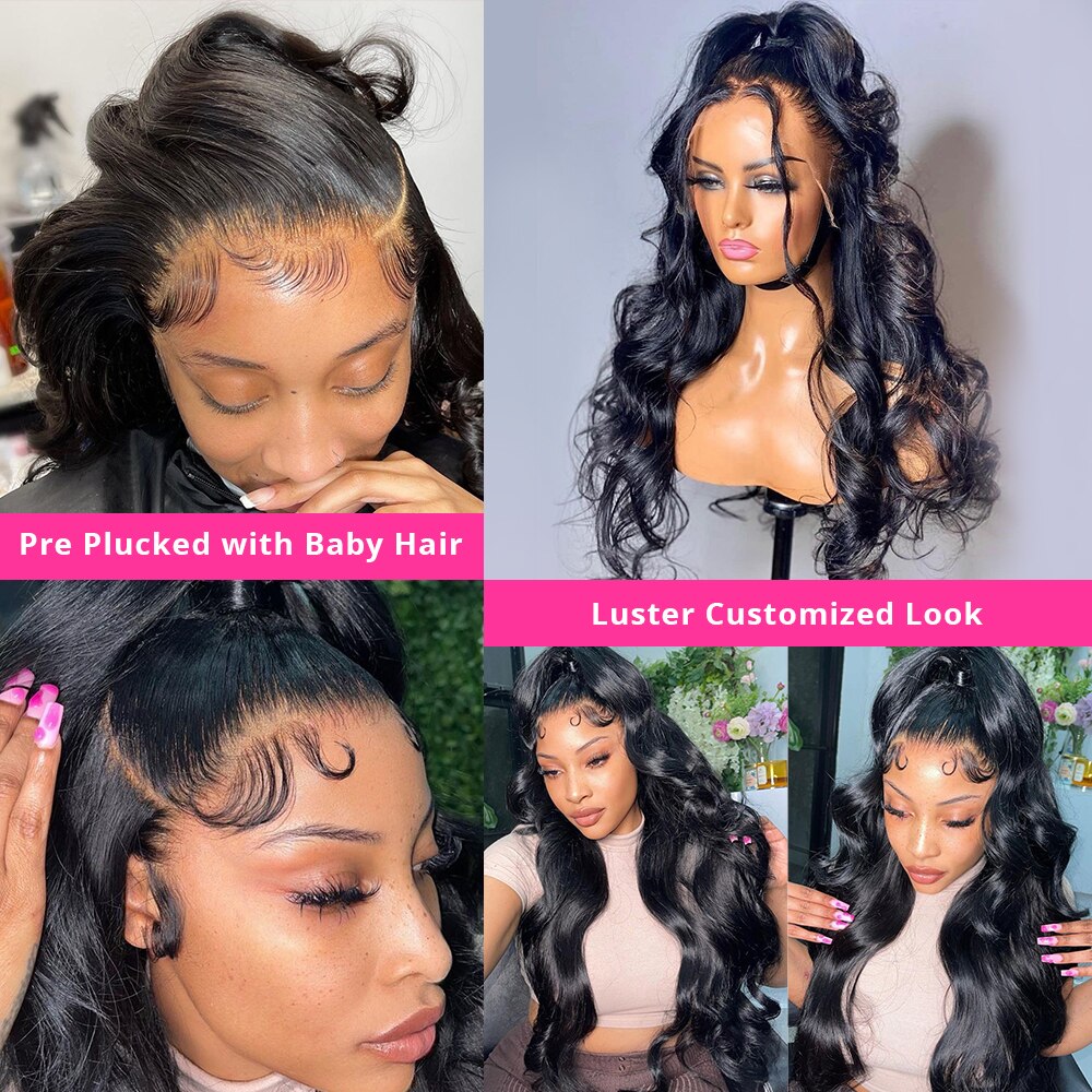 13x4 HD Lace Frontal Wig 30Inch Body Wave Lace Front Wig Brazilian Transparent Wet And Wavy 360 Lace Frontal Human Hair Wigs