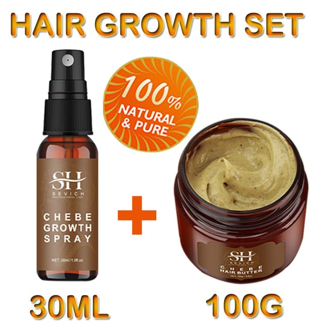 Sevich Africa Traction Alopecia Chebe Hair Thickening Set 30ml Hair Growth Oil Fast Growing 100g Hair Butter Strong  Hair Root