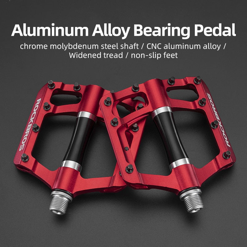 ROCKBROS Mountain Bike Bicycle Pedals Cycling Ultralight Aluminium Alloy 4 Bearings MTB Pedals Bicicleta Bike Pedals Flat BMX