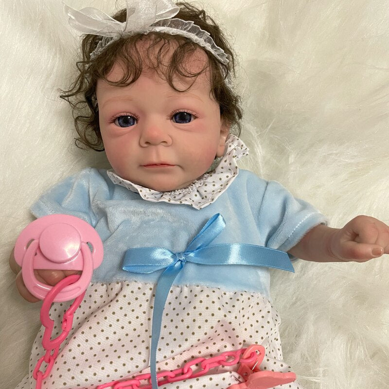 Bebe Reborn Felicia Ready Doll 3D Painted Advanced Painting Finished Cute Baby Girl with Rooted Hair High Quality Handmade Doll