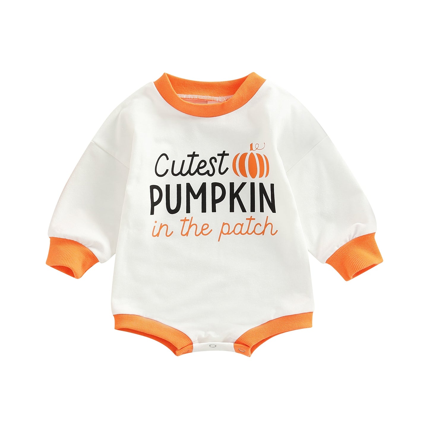 2022-07-22 Lioraitiin 0-24M Newborn Infant Baby Boy Girl Sweatshirt Jumpsuit Letter pumpkin Printed Long Sleeve Romper Outwear