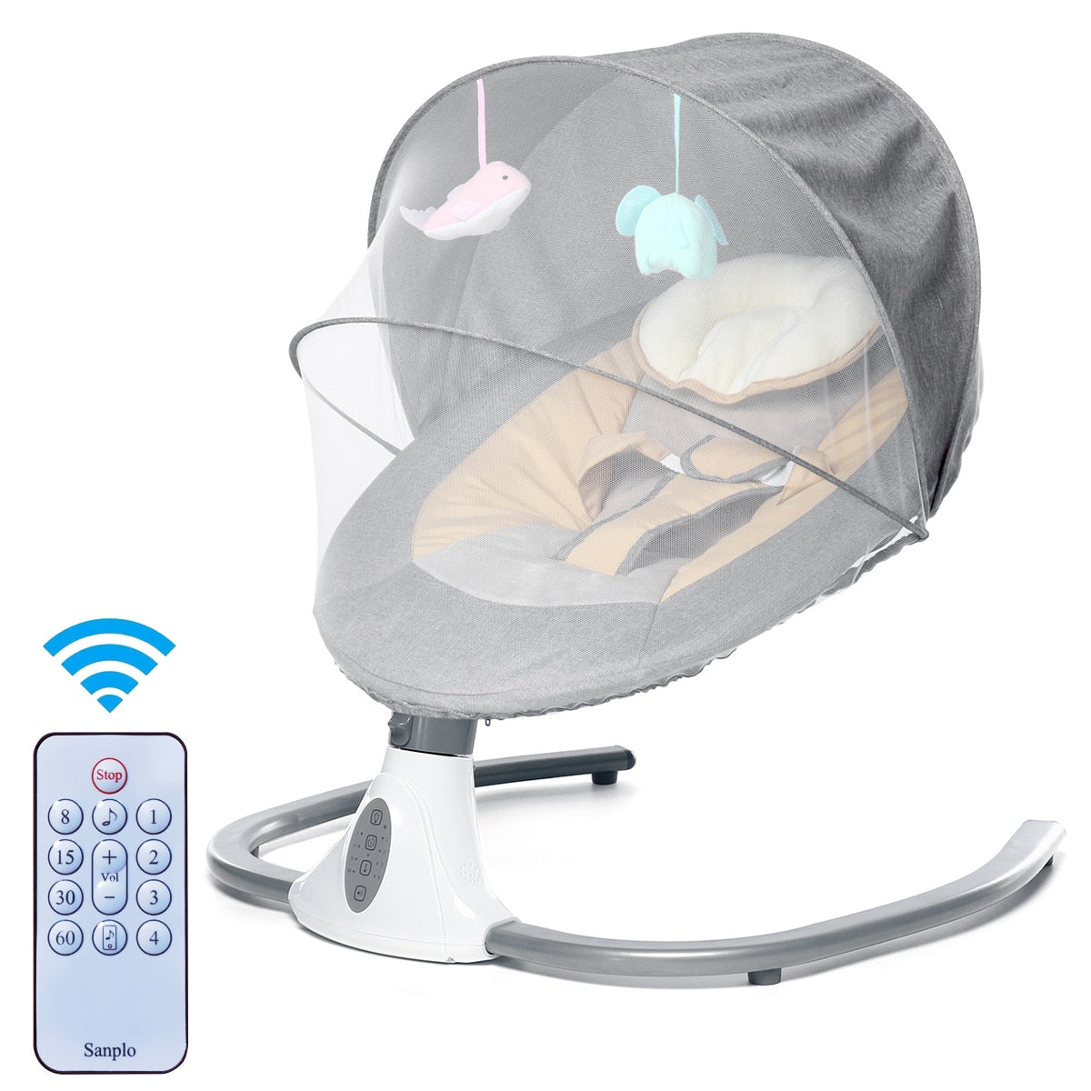 Electric Baby Swing Baby Lounger Chaise Longue for Baby Resting Chair Chair with bluetooth Music Remote Control Baby Cot