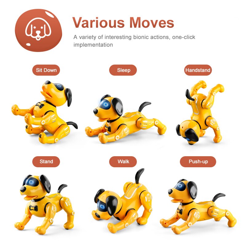 Funny RC Robot Electronic Dog Stunt Dog Voice Command Programmable Touch-sense Music Song Robot Dog for Children&#39;s Toys Gift