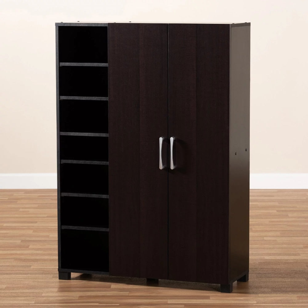 2 Door Entryway Shoe Storage Cabinet with Open Shelves,Strong and Durable,12.60 X 34.60 X 49.20 Inches