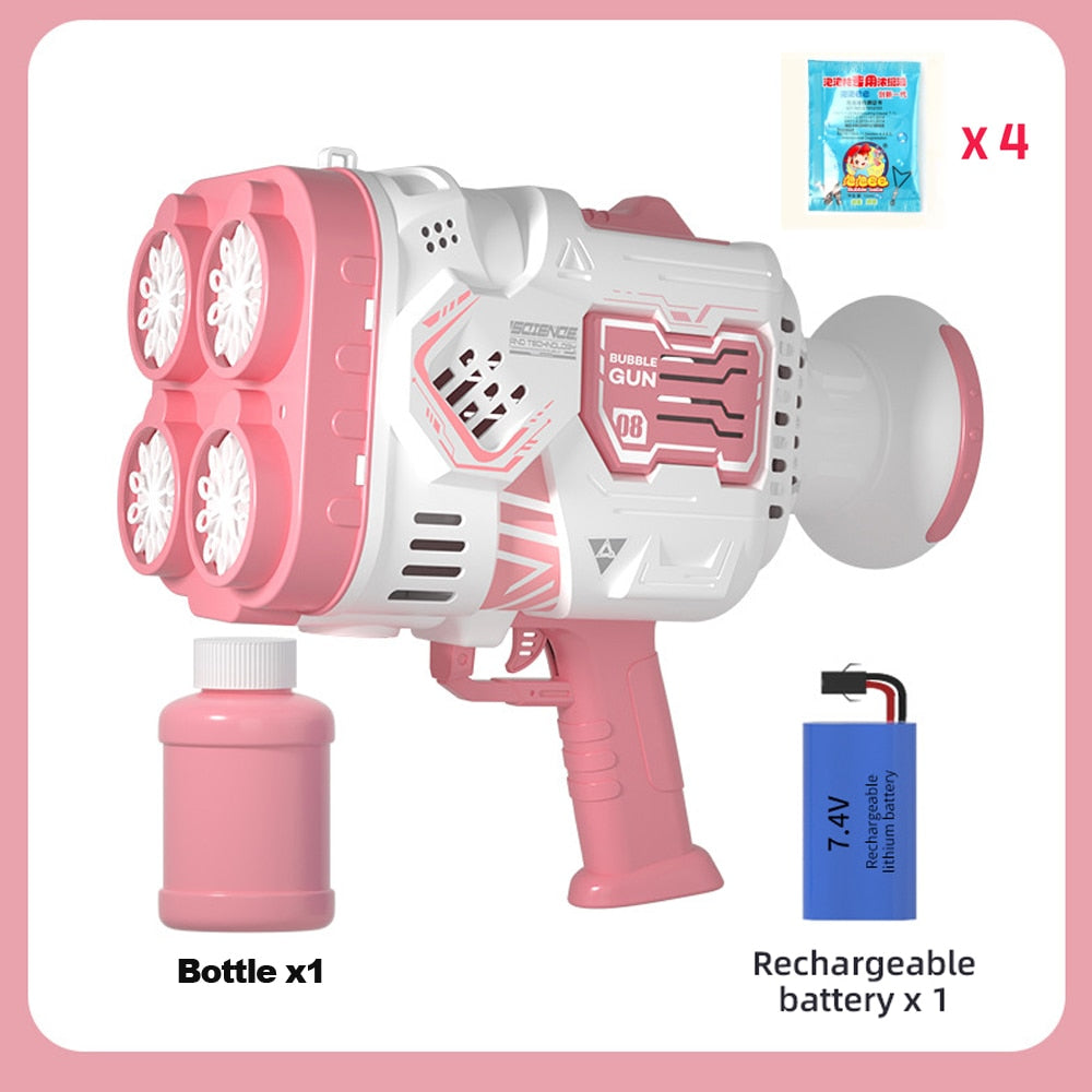 Bubble Guns LED Light Electric Automatic Magic Soap Rocket Bubbles Machine Children Outdoor Toys Wedding Party Kids Pompero Toy