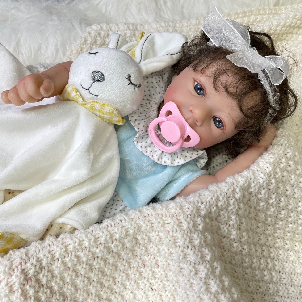 43CM Lifelike Reborn Doll Felicia Baby Reborn Silicone Vinyl Cloth Body Soft Real Touch Toys for Kids Christmas Decorations