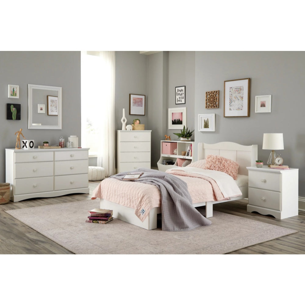 Storybook 6-Drawer Dresser, Soft White Finish, Dressing Table , Vanity Table with Drawers , Furniture