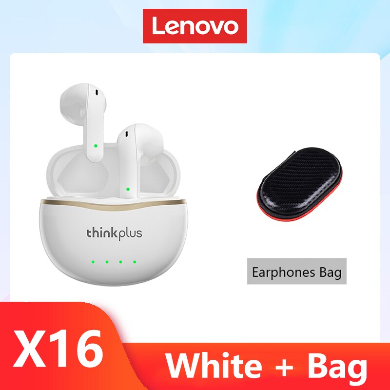 Lenovo X16 Earphones Bluetooth 5.2 TWS Wireless Earbuds Stereo Sports Headphones Dual HD Microphone Gaming Headset Music Earbuds