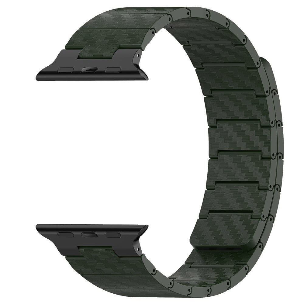 Carbon fiber glass case loop strap for Apple Watch series 8 Ultra 49mm 42 44 45mm magnetic band for iWatch 8 7 6 5 se 4 40 41mm