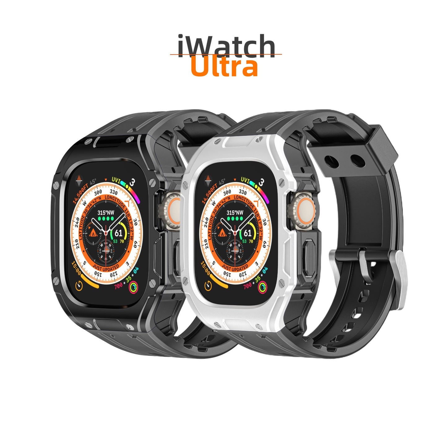 Luxury Sports Band for Apple Watch Ultra 49mm TPU Case Strap for iWatch ultra 49 Modification Kit Full Protective Cover Bracelet