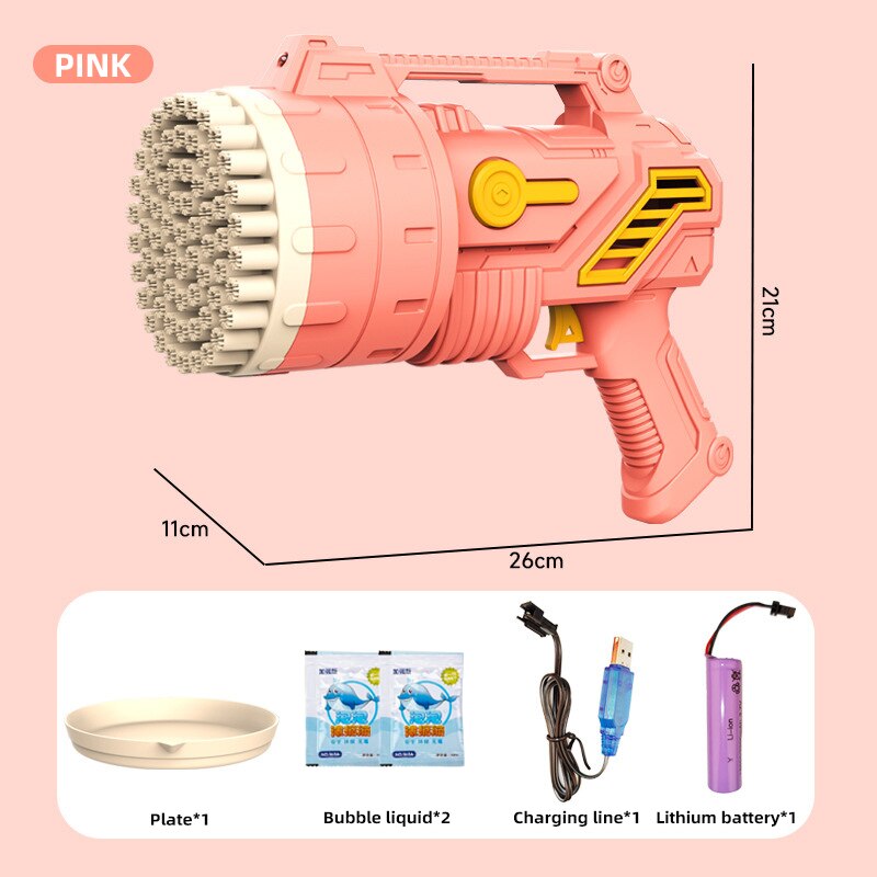 Bubble Guns LED Light Electric Automatic Magic Soap Rocket Bubbles Machine Children Outdoor Toys Wedding Party Kids Pompero Toy