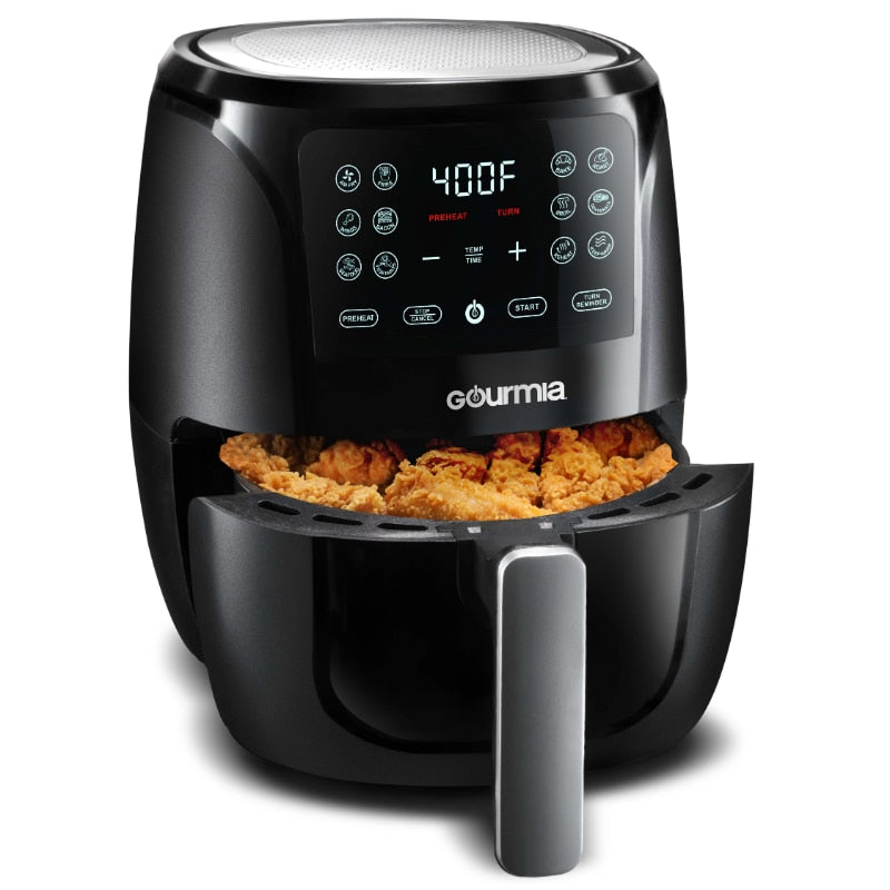 Gourmia 4 Qt Digital Air Fryer with Guided Cooking, Black GAF486