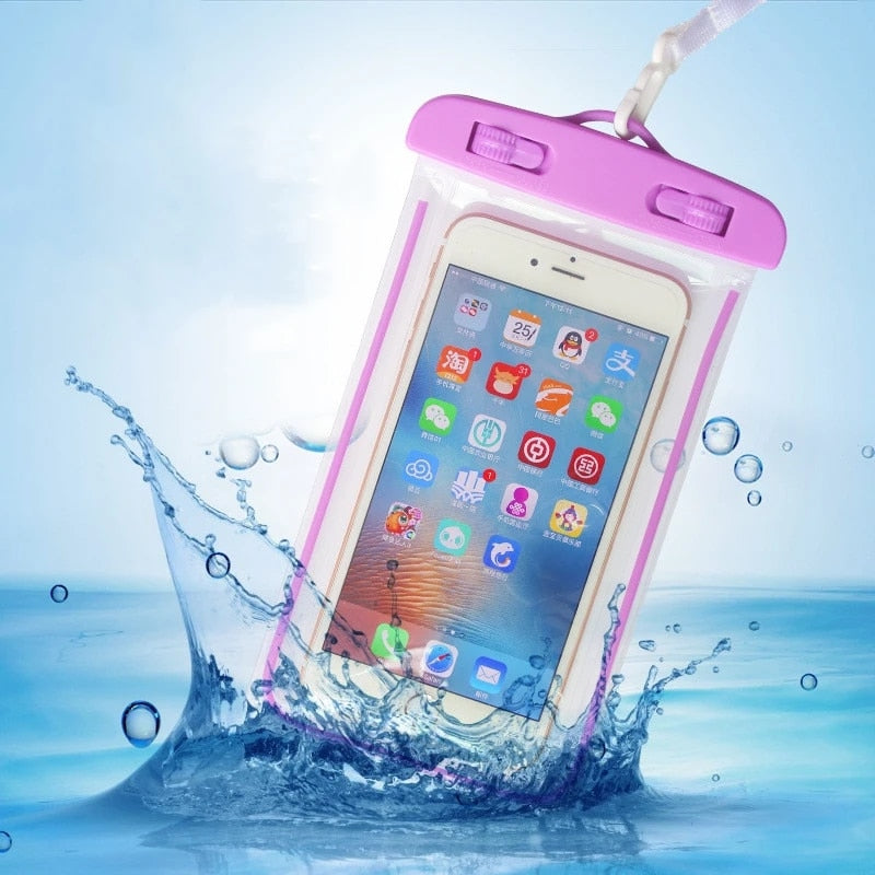 Universal Mobile Phone Transparent Waterproof Bag Three-Layer Sealed Drifting Beach Fishing Underwater 6 inch Swimming Dry Bag