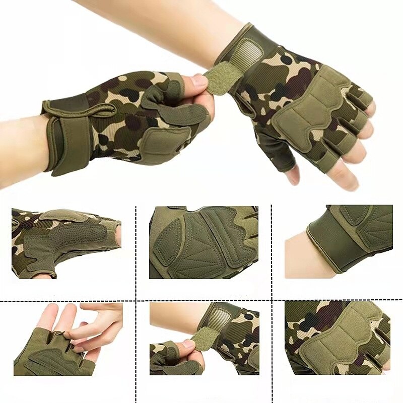 Military Army Shooting Fingerless Gloves Half Finger Men Tactical Gloves Anti-Slip Outdoor Sports Bicycle Riding Fitness Gloves