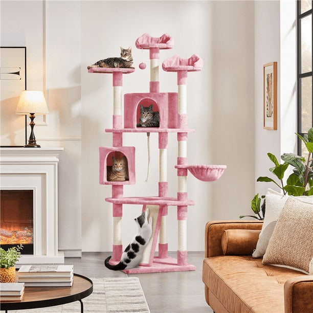 79&quot; Multilevel Cat Tree Tower with Scratching Posts, Cat Supplies, Cat Climbing Frame,  So That Cats Can Play Happily At Home