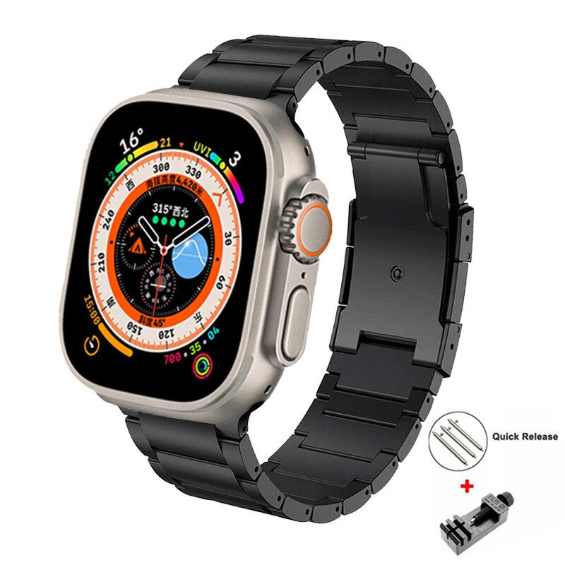 Luxury Titanium Strap For Apple Watch Ultra 49mm 8 7 41 45mm Metal Wristband For iWatch Series 6 5 4 Se 3 42 40 38 44mm Bracelet