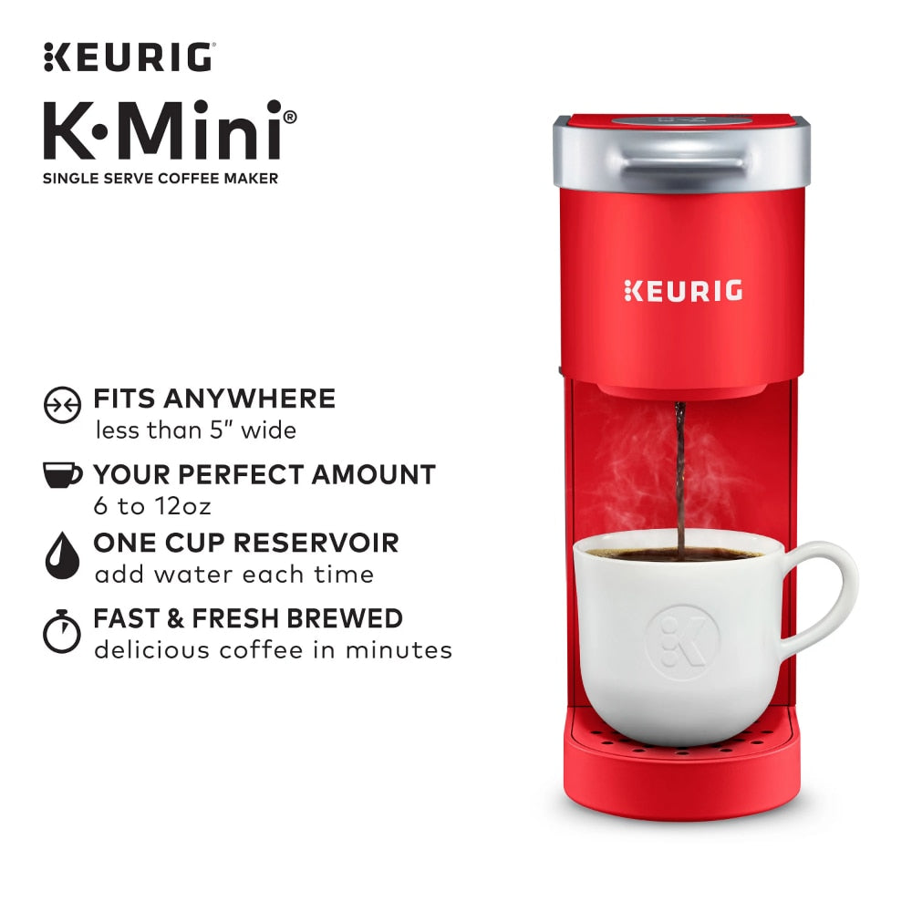 2023 New Keurig K-Mini Single Serve K-Cup Pod Coffee Maker, Poppy Red