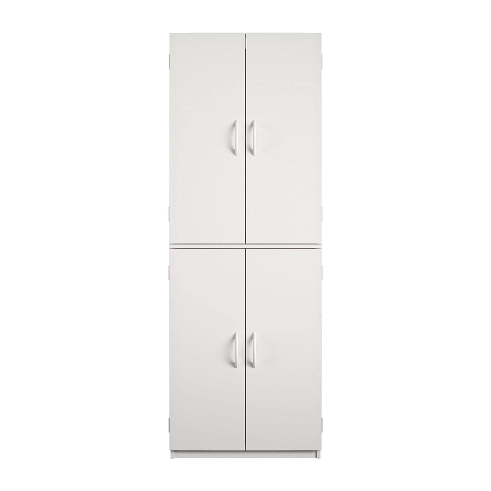 4-Door 5&#39; Storage Cabinet,Bathroom Cabinets White Stipple