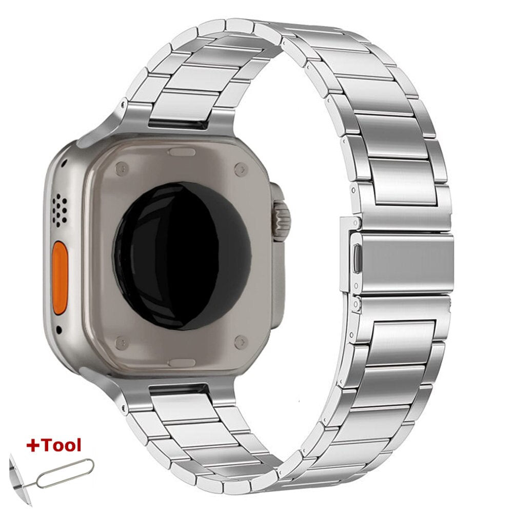 Luxury Titanium Band for Apple Watch Series 8 7 Ultra 49mm 45mm 42 44mm 6 SE 5 4 41mm 38 40mm Bracelet for IWatch titanium Strap