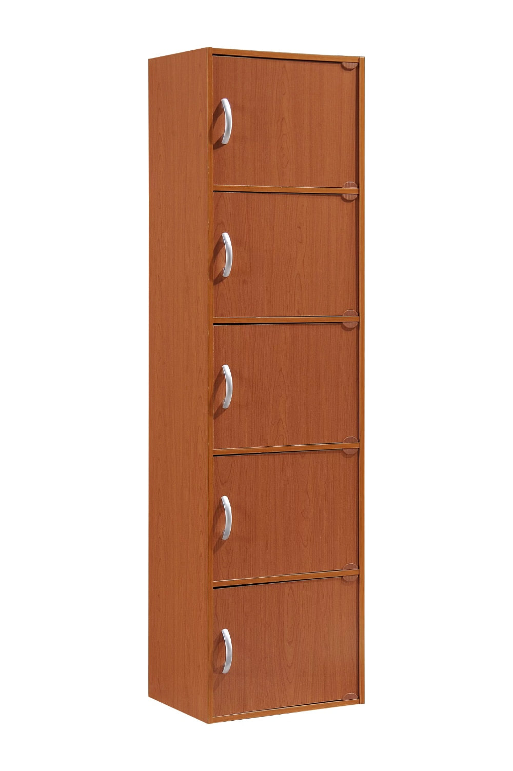 5-Shelf, 5-Door Multipurpose Cabinet, Brown book shelf furniture  book storage  kids bookshelf