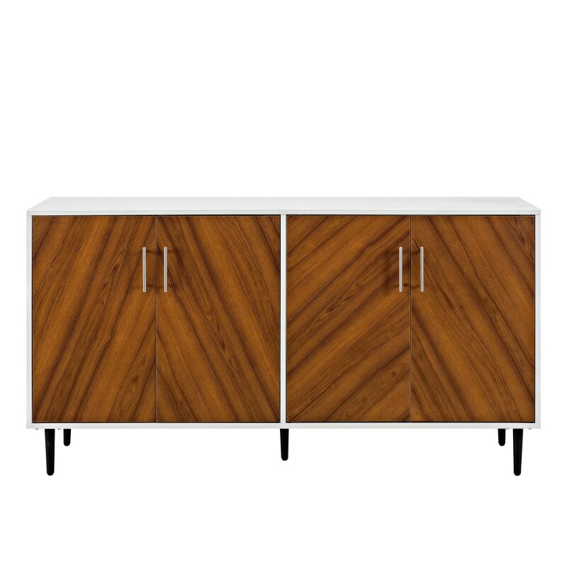 Desert Fields Margot Mid-Century Book Match Dual Cabinet Buffet living room cabinets  storage cabinet