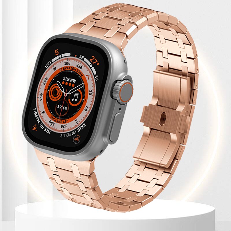 Luxury Frosted Strap For Apple Watch Ultra 8 7 6 SE 5 Stainless Steel Bracelet For Iwatch Series 49mm 45mm 44mm 42mm Metal Band