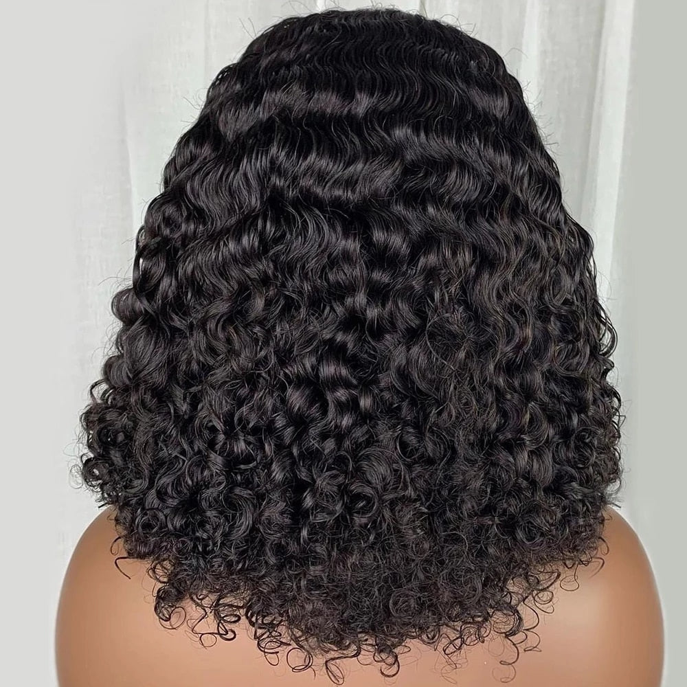 Water Wave Lace Front Human Hair Wigs Brazilian 13x4 Transparent Lace Frontal Wig Sale Short Bob Curly Human Hair Wigs For Women