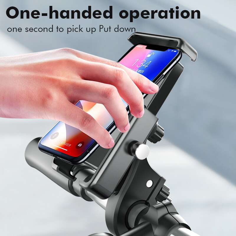 HouDeOS Bike Phone Holder  For Motorcycl and BICYCL Aluminum alloy Handlebar Mount for 4.7-6.8 inch iPhone Samsung Xiaomi Huawei